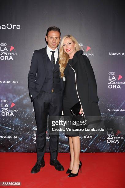 Marco Bacini and Federica Panicucci attend the 'La 25esima Ora - New Audi A8 Launch' at Unicredit Pavilion on October 30, 2017 in Milan, Italy.