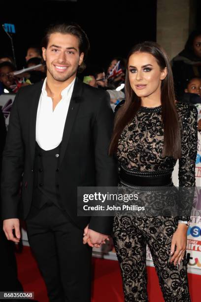 Kem Cetinay and Amber Davies attend the Pride Of Britain Awards at Grosvenor House, on October 30, 2017 in London, England.
