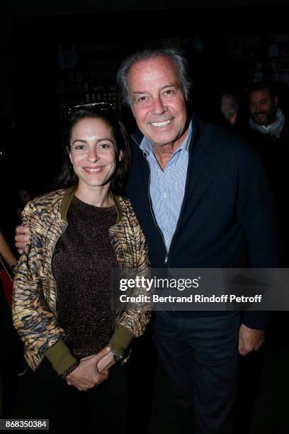 Audrey Dana and Michel Leeb attend Claude Lelouch celebrates his 80th Birthday at Restaurant Victoria on October 30, 2017 in Paris, France.