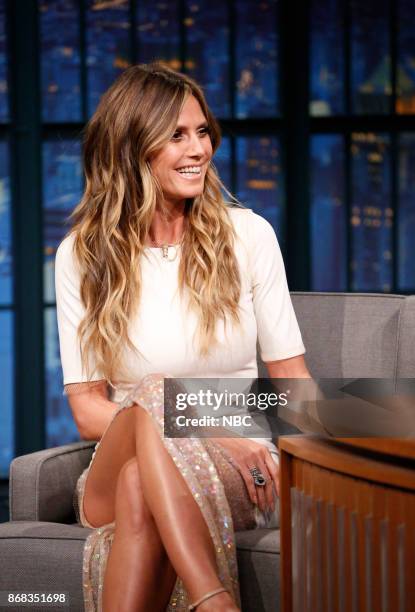 Episode 599 -- Pictured: Model Heidi Klum during an interview on October 30, 2017 --