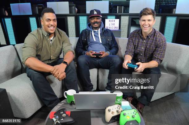 Saturday Night Live's Michael Che and Colin Jost join Xbox Live Sessions with host Rukari Austin to play WOLFENSTEIN II: THE NEW COLOSSUS at the...