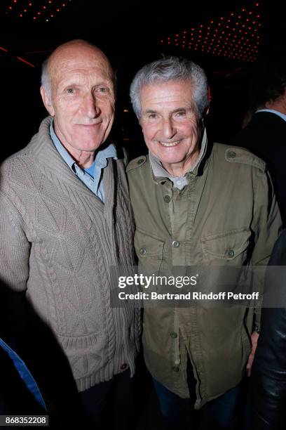 Rufus and Claude Lelouch attend Claude Lelouch celebrates his 80th Birthday at Restaurant Victoria on October 30, 2017 in Paris, France.