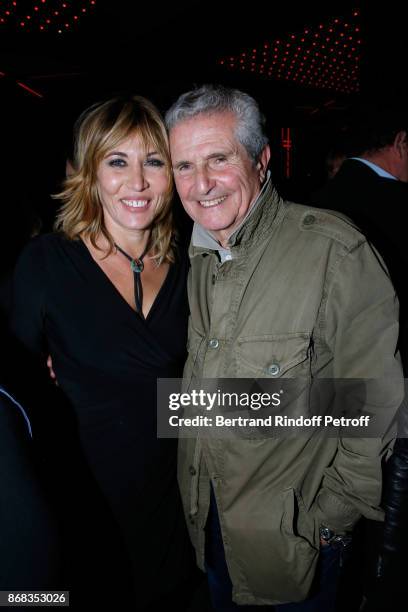 Mathilde Seigner and Claude Lelouch attend Claude Lelouch celebrates his 80th Birthday at Restaurant Victoria on October 30, 2017 in Paris, France.