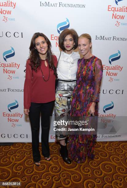 Global Executive Director of Equality Now, Yasmeen Hassan poses with Honorees Brisa De Angulo, Founder and CEO of A Breeze of Hope and Susan...