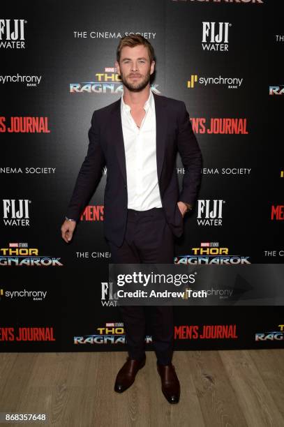 Chris Hemsworth attends a screening of Marvel Studios' "Thor: Ragnarok" at the Whitby Hotel on October 30, 2017 in New York City.