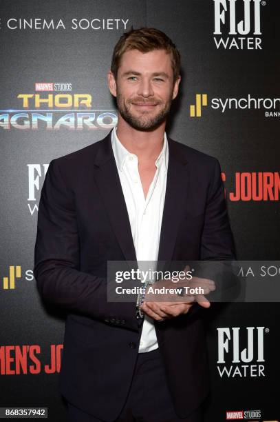 Chris Hemsworth attends a screening of Marvel Studios' "Thor: Ragnarok" at the Whitby Hotel on October 30, 2017 in New York City.