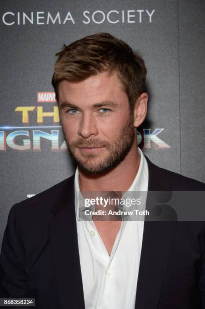 Chris Hemsworth attends a screening of Marvel Studios' "Thor: Ragnarok" at the Whitby Hotel on October 30, 2017 in New York City.