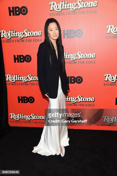 Designer and entrepreneur Vera Wang attends "Rolling Stone Stories From The Edge" world premiere at Florence Gould Hall on October 30, 2017 in New...