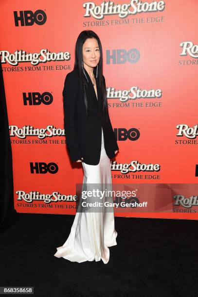 Designer and entrepreneur Vera Wang attends "Rolling Stone Stories From The Edge" world premiere at Florence Gould Hall on October 30, 2017 in New...