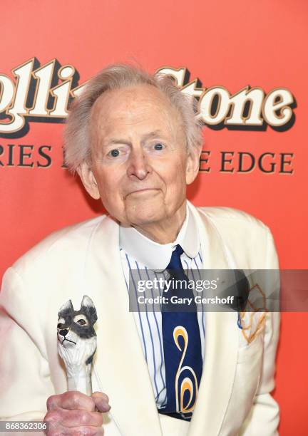 Author and journalist Tom Wolfe attends "Rolling Stone Stories From The Edge" world premiere at Florence Gould Hall on October 30, 2017 in New York...