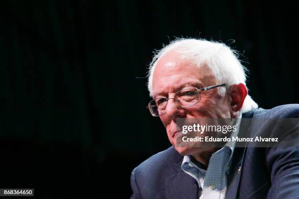 Sen. Bernie Sanders takes part in a campaign rally for NYC mayor Bill de Blasio on October 30, 2017 in New York City. New York City Mayor Bill de...