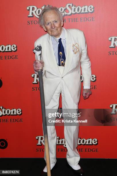Tom Wolfe attends the "Rolling Stone Stories From The Edge" World Premiere at Florence Gould Hall on October 30, 2017 in New York City.