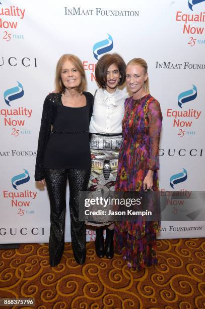 Gala Co-Chair Gloria Steinem, Global Executive Director, Equality Now Yasmeen Hassan and Honoree, President and CEO, Gucci America Susan Chokachi...