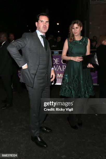 Jimmy Carr and Karoline Copping seen arriving at Pride of Britain Awards at Grosvenor House on October 30, 2017 in London, England.