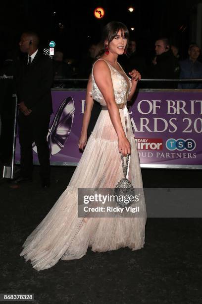Brooke Vincent seen arriving at Pride of Britain Awards at Grosvenor House on October 30, 2017 in London, England.