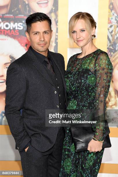 Jay Hernandez and Daniella Deutscher attend the premiere of STX Entertainment's "A Bad Moms Christmas" at Regency Village Theatre on October 30, 2017...