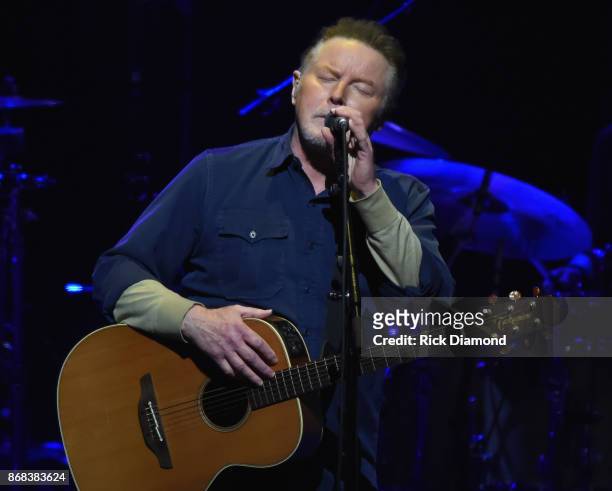 Don Henley of the Eagles performs during SiriusXM presents the Eagles in their first ever concert at the Grand Ole Opry House on October 29, 2017 in...