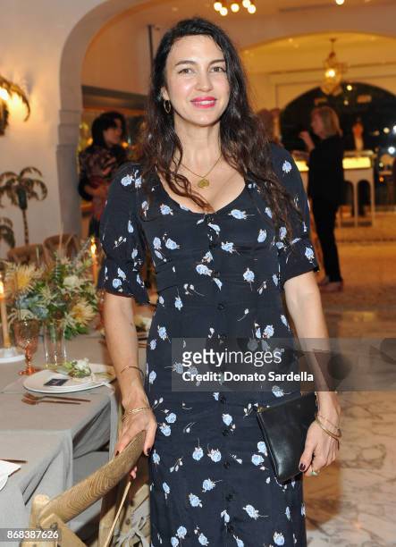 Shiva Rose attends Chairish x Athena Calderone Cook Beautiful LA Dinner at Irene Neuwirth Boutique on October 30, 2017 in West Hollywood, California.