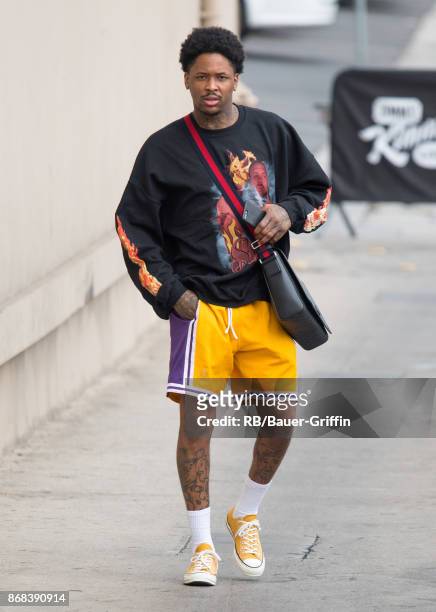 Rapper YG is seen at 'Jimmy Kimmel Live' on October 30, 2017 in Los Angeles, California.