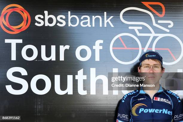 Brad Evans of Dunedin, Powernet , looks on after day 3 stage two, from Riverton to Te Anau during the 2017 Tour of Southland on October 31, 2017 in...