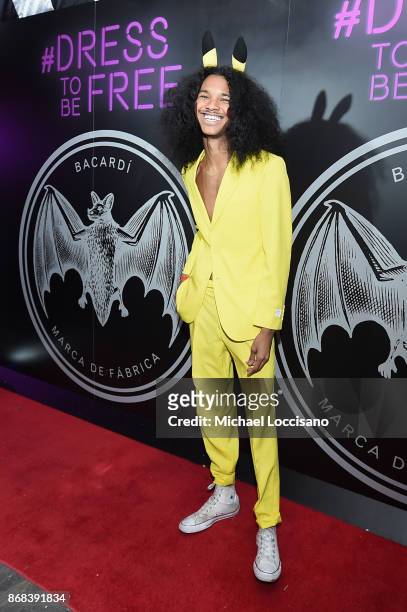 Jordun Love, dressed as Pikachu, attends BACARDI presents Dress To Be Free with performances by Cardi B and Les Twins at House of Yes on October 30,...