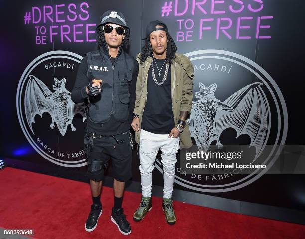 Laurent Bourgeois and Larry Nicolas Bourgeois of Les Twins attend BACARDI presents Dress To Be Free with performances by Cardi B and Les Twins at...