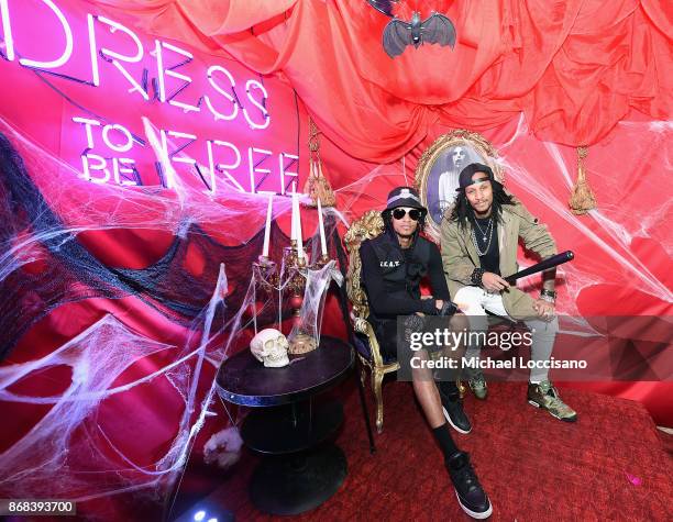 Laurent Bourgeois and Larry Nicolas Bourgeois of Les Twins attend BACARDI presents Dress To Be Free with performances by Cardi B and Les Twins at...