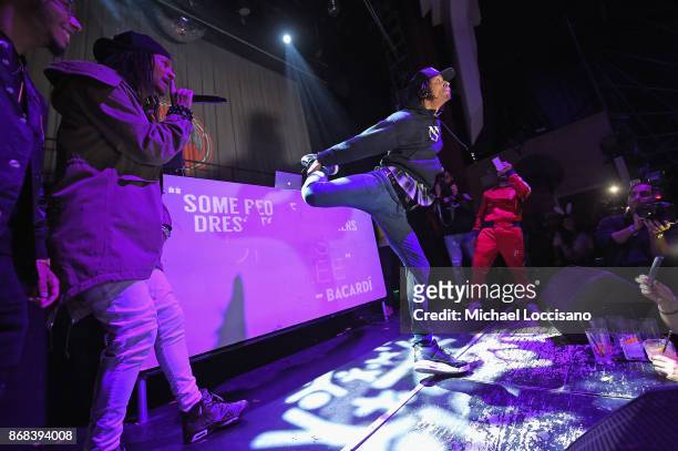 Larry Nicolas Bourgeois and Laurent Bourgeois of Les Twins attend BACARDI presents Dress To Be Free with performances by Cardi B and Les Twins at...