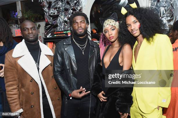Broderick Hunter and Jordun Love attend BACARDI presents Dress To Be Free with performances by Cardi B and Les Twins at House of Yes on October 30,...