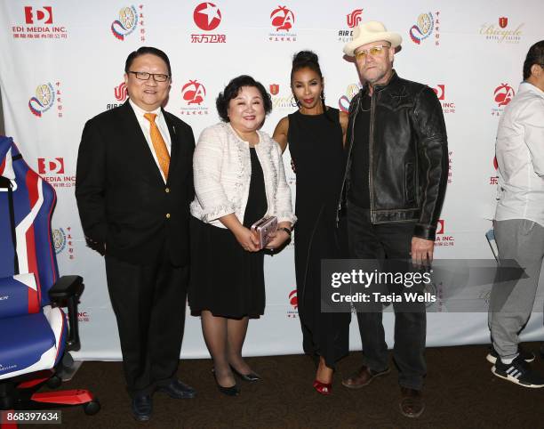 James Su, Slina Su, Khandi Alexander and Michael Rooker at the 13th Annual Chinese American Film Festival Golden Angel Awards Ceremony at Paramount...