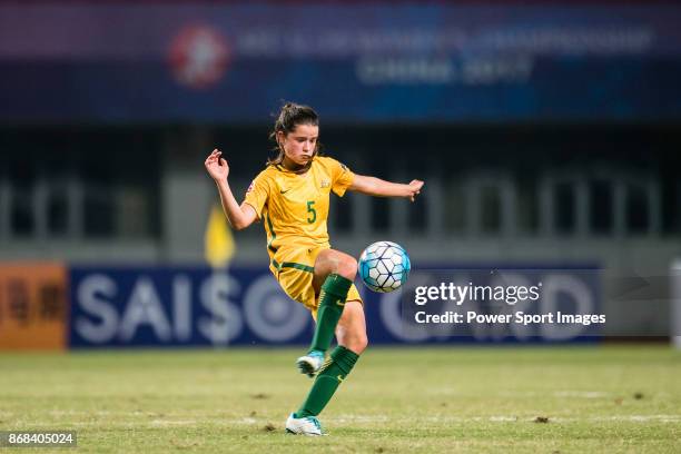 Rachel Lowe of Australia in action during their AFC U-19 Women"u2019s Championship 2017 Group Stage B match between Australia and Japan at Jiangning...