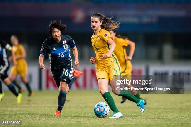 Rachel Lowe of Australia in action during their AFC U-19 Women"u2019s Championship 2017 Group Stage B match between Australia and Japan at Jiangning...