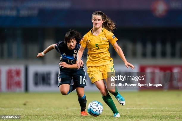 Rachel Lowe of Australia in action during their AFC U-19 Women"u2019s Championship 2017 Group Stage B match between Australia and Japan at Jiangning...