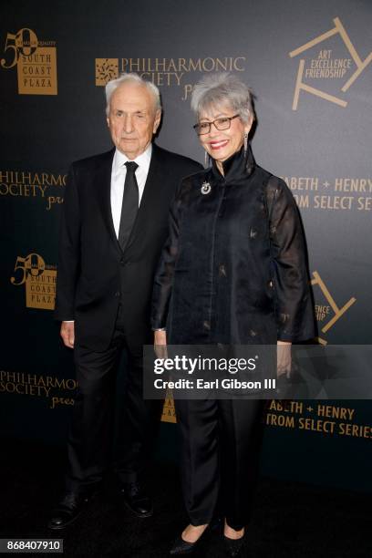 Frank Gehry and Berta Gehry attend the 50th Anniversary Of South Coast Plaza at Segerstrom Center For The Arts on October 30, 2017 in Costa Mesa,...