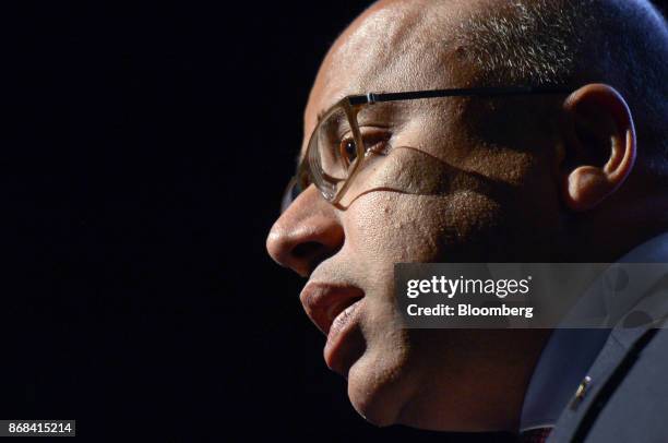 Sanjeev Gupta, executive chairman of Liberty House Group, speaks during the International Mining And Resources Conference in Melbourne, Australia, on...