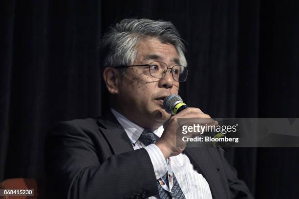 Masahiko Suenaga, managing director of Nippon Steel and Sumitomo Metal Australia Pty, speaks during the International Mining And Resources Conference...