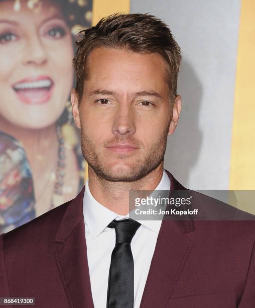 Actor Justin Hartley arrives at the Los Angeles Premiere of "A Bad Moms Christmas" at Regency Village Theatre on October 30, 2017 in Westwood,...