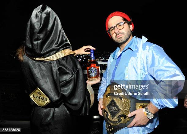 The Chivas Fight Club and DJ Viceroy attend Diego Boneta’s & David Bernon’s Halloween at the Hedges by Chivas Regal on October 30, 2017 in West...