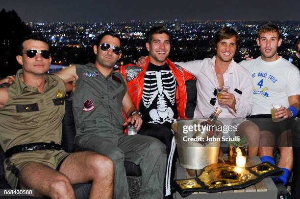 Actor/producer David Bernon and Diego Boneta attend Diego Boneta’s & David Bernon’s Halloween at the Hedges by Chivas Regal on October 30, 2017 in...