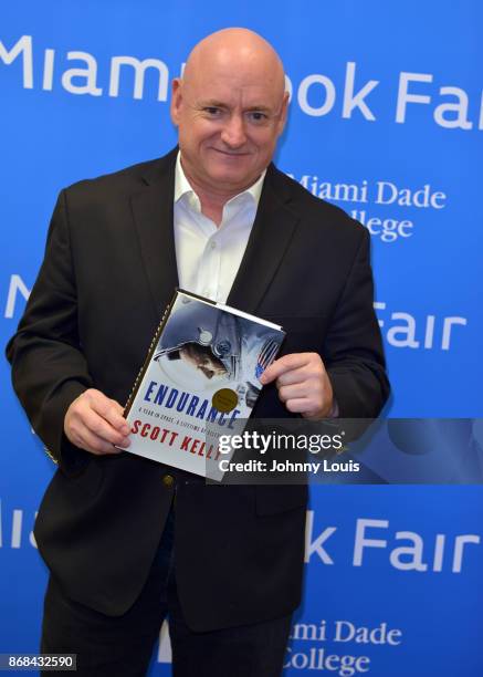 Astronaut Scott Kelly pose for picture before his Conversation with Dr. Jorge Perez-Gallego about Kelly new book "ENDURANCE: A year in space a life...