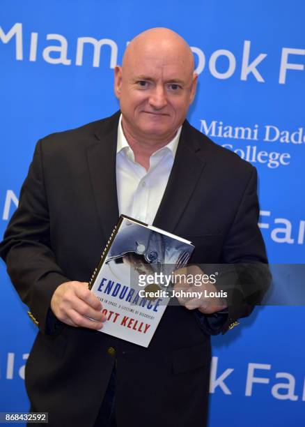 Astronaut Scott Kelly pose for picture before his Conversation with Dr. Jorge Perez-Gallego about Kelly new book "ENDURANCE: A year in space a life...