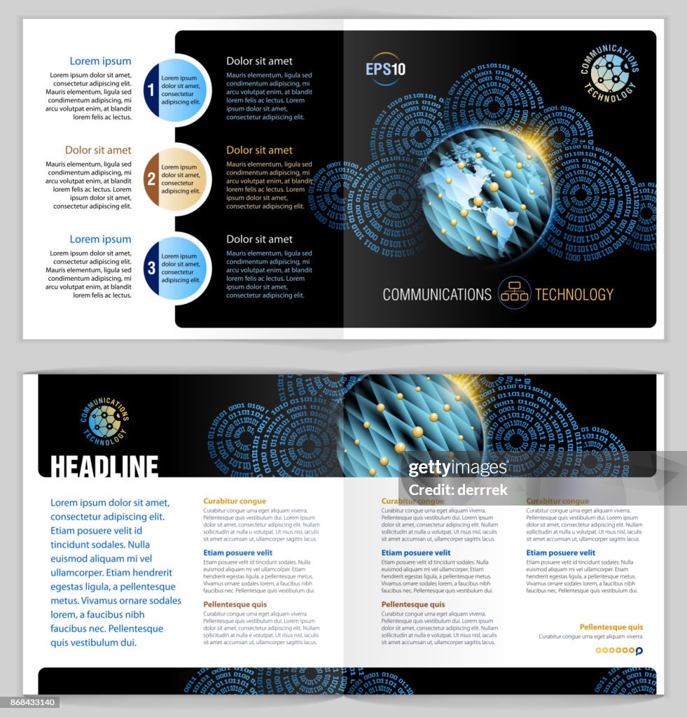 Booklet Design Example Global Communications High-Res Vector Graphic ...
