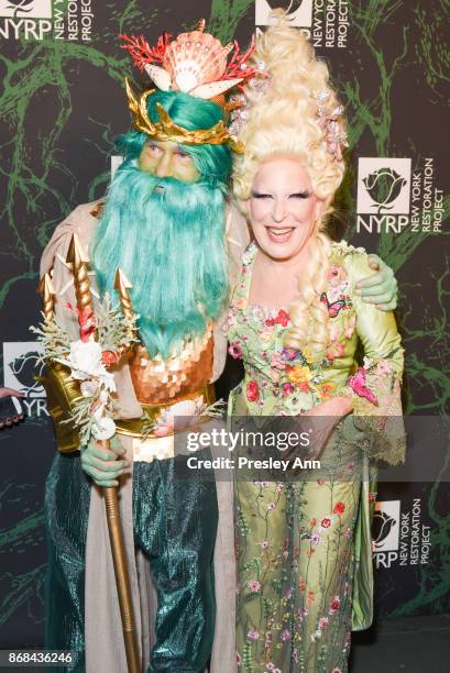 David Evans Shaw and Bette Midler attend Bette Midler's 2017 Hulaween Event Benefiting The New York Restoration Project at Cathedral of St. John the...