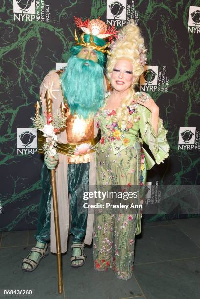 David Evans Shaw and Bette Midler attend Bette Midler's 2017 Hulaween Event Benefiting The New York Restoration Project at Cathedral of St. John the...