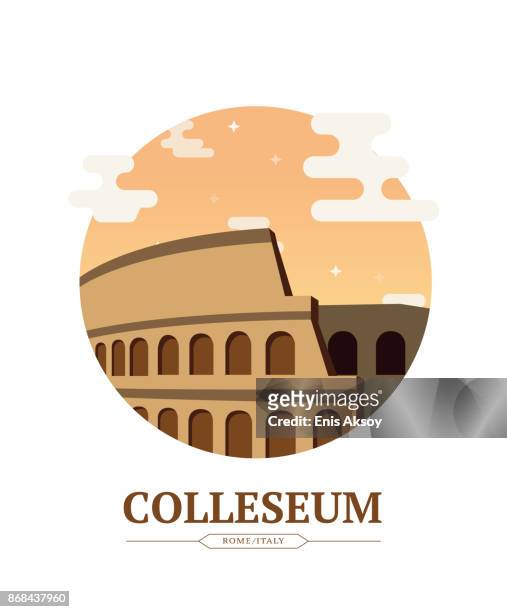 ilustraciones, imágenes clip art, dibujos animados e iconos de stock de colleseum - coliseum rome