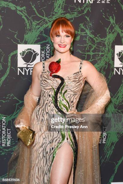 Kate Baldwin attends Bette Midler's 2017 Hulaween Event Benefiting The New York Restoration Project at Cathedral of St. John the Divine on October...