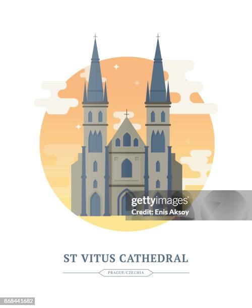 st vitus cathedral - st vitus cathedral prague stock illustrations
