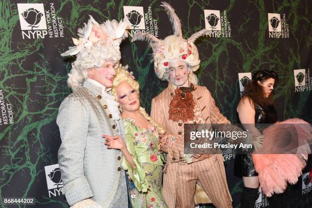 Michael Kaplan, Bette Midler and Brian Sawyer attend Bette Midler's 2017 Hulaween Event Benefiting The New York Restoration Project at Cathedral of...