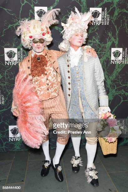 Michael Kaplan and Brian Sawyer attend Bette Midler's 2017 Hulaween Event Benefiting The New York Restoration Project at Cathedral of St. John the...