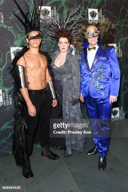 Members of the cast of Broadway's Hello; Dolly! attends Bette Midler's 2017 Hulaween Event Benefiting The New York Restoration Project at Cathedral...